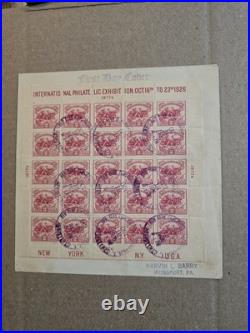 #630 1926 2c Battle of White Plains, Carmine Rose, Cancelled Souvenir Sheet
