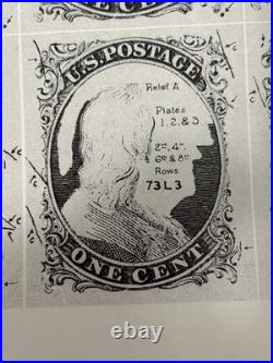7 Franklin Imperf Plate #3 Used Stamp Pos 73L3 BX6410