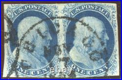 7 Franklin Used Pair of 2 Stamps Pos 32-33L2 BX6658
