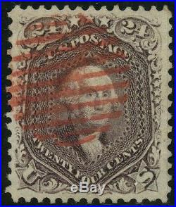 #70 24¢ Red Lilac Xf+ Used Red Grid Cancel With Pf Cert CV $840+ Hw2719