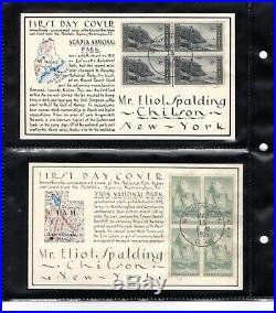 #756-65 George Laffert Hand-Drawn Set/10 National Parks FDCs 1935 Listing Copies