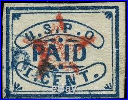 #7lb12 U. S. P. O. Used Carrier Stamp 1¢ Paid CV $275 Bt4635 Chb1639