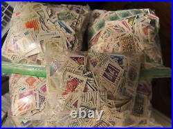 9-Pounds/lbs. Used US Stamps on Paper. No Flags. Cut Close. Duplicates. Thousands