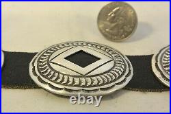 9+ozt Navajo CONCHO BELT buckle Sterling Silver heavily Stamped FITS BLUE JEANS