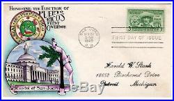 #983 Puerto Rico San Juan Dorothy Knapp Hand Painted Cachet 1949 FDC