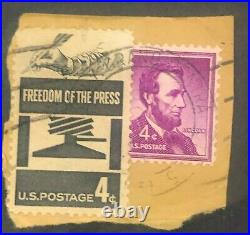 Abraham Lincoln 4 Cent & 4 Cent Freedom Stamps Rare On Paper Must See