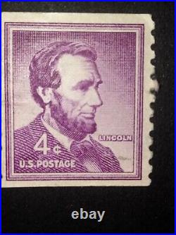 Abraham lincoln 4 cent stamp purple Never Used, Gum On Back, very rare