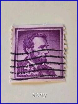 Abraham lincoln 4 cent stamp purple very rare