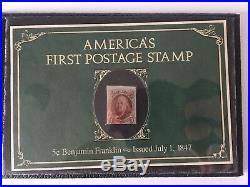 America's First Postage Stamp 5c Used F/VF Issued 1847 In Postal Comm Soc Album