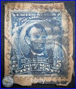 American Antique Stamp 1903 Abraham Lincoln 5 Cents Us Stamp Used