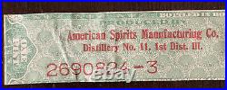 American Spirits Distillery Bonded Made In 1917 Bottled In 1932 Us 1 Pint Stamp