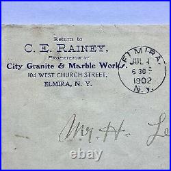 Antique Rare George Washington 2 Cent Stamp On Envelope, 1902