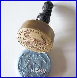 Antique wax seal stamp American Eagles United States Of America bronze wood