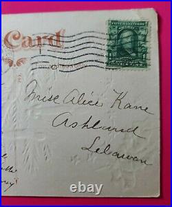 BENJAMIN FRANKLIN 1 Cent Stamp on RARE Postcard 1907 Post Marked 114 YEARS OLD