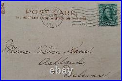BENJAMIN FRANKLIN 1 Cent Stamp on RARE Postcard 1907 Post Marked & Hand Dated