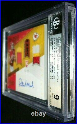 BGS 9/10 POP 3 1/1 SUBS PATRICK MAHOMES II RC AUTO /99 RPA ROOKIE 2017 Absolute