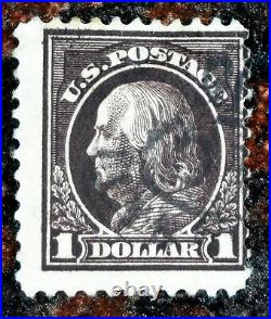 Beautiful & Rare 1917 1919 Deep Brown $1 Franklin Stamp Scott# 518b J141