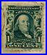 Ben Franklin 1908 One Cent Green Stamp Rare Missed Cancel Mark On Postcard (C2)