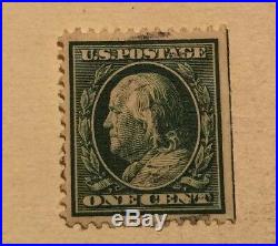 Ben Franklin One Cent Stamp Green VG Condition Antique Very Rare Ext Green Line