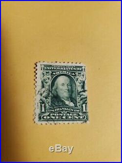 Benjamin Franklin 1902 1 cent, Scott # A115 Blue Rare, used USA stamp