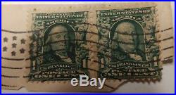 Benjamin Franklin Rare Used Green 1 Cent Unhinged Canceled Stamps