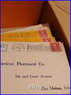 Box Full of U. S. A Stamps on Covers 1929 Onwards Hundreds in the Collection