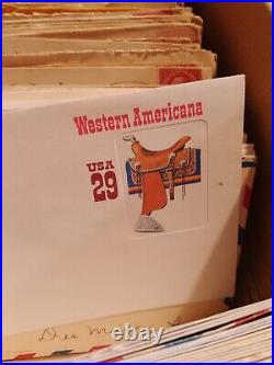 Box Full of U. S. A Stamps on Covers 1929 Onwards Hundreds in the Collection