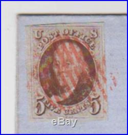 C1342 US #1 Used, 4 Margins on 1840's Cover CV $650