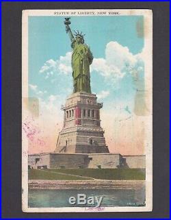 C14 Used on Flown 1930 Graf Zeppelin Postcard cover Around the World to NY
