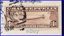 C14 Used on Flown 1930 Graf Zeppelin Postcard cover Around the World to NY