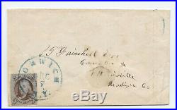 C1850 Norwich NY #1 5 cent 1847 issue cover 3 reported 5379.5