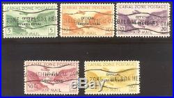 CANAL ZONE #CO8-12 Used 1941 Overprint Set