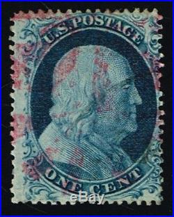 CKStamps US Stamps Collection Scott#19 1c Franklin Used with Cert CV$9000