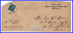 CSA #7 on Austin TX Official Business Confederate Civil War Envelope withCert 1863