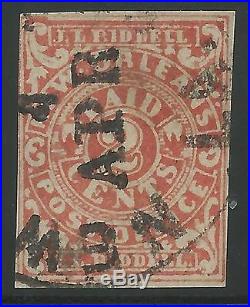 CSA Scott #62x2 Red New Orleans 2c Used Provisional Stamp Latest Use Ex-Skinner