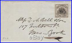 Ca. 1844 American Letter Mail Co SC#5L2 (Local Post) High valued stamp on cover