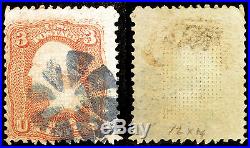 Classic US #85 3c 1868 Rose D Grill F Used Segmented Cxl Rare Stamp CV $1,100+