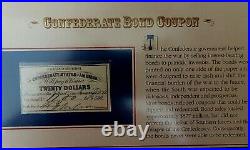 Confederate Currency & Stamp In Commemorative Society Folder, Free Shipping