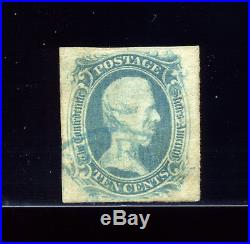 Confederate States #9'TEN CENTS' Used Stamp (Stock CSA #9-1)