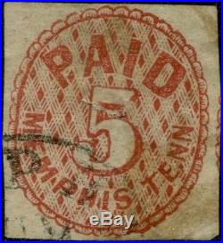 Csa #56x2 Confederate Postmaster's Provisional Used, Pos. 12 CV $250.00 Bp7005