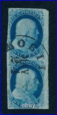 Drbobstamps US Scott #7 Used Pair Stamps Cat $300