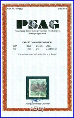 EDW1949SELL USA 1869 Sc #120 Used Very Fresh withneat cancel PSAG Cert Cat $675