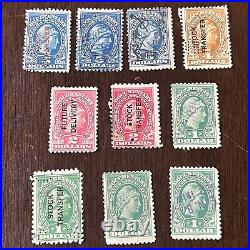 Early United States Stock Transfer Future Delivery Documentary Lot Of 10 Stamps
