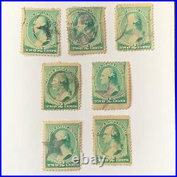 Early Us 2c Washington Stamp Lot Of Fancy Cancels Stars