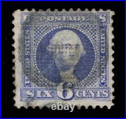 Excellent Genuine Scott #115 F-vf Used Pale Ultramarine Clear G-grill Pse Cert