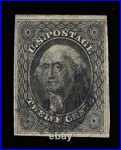 Excellent Genuine Scott #17 Vf-xf Used 1851 Black 12? Four Large Margins Pf Cert