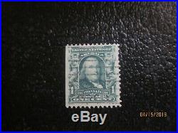 F-VF Rare 1901-1908 Benjamin Franklin 1 cent stamp used #300 Green line error