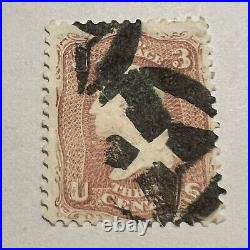 Fancy Cancel Early 3c Washington Stamp With Throwing Star In Circle Postmark