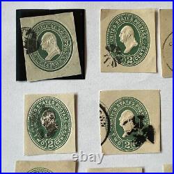 Fancy Cancels U. S. Cut Squares Stamps Lot Of 15 Different Cork Blob Postmarks
