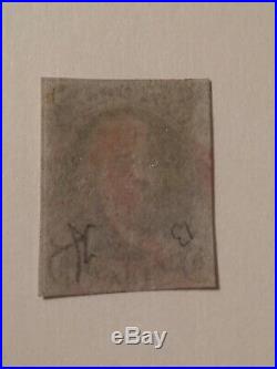 First US Stamp Ben Franklin 1847 Used Great Color Red Cancel 5 Cents